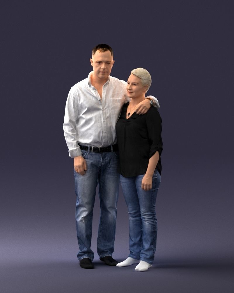 000231 Couple Standing Together Embracing Pose 1205 3dp 3D print model_30