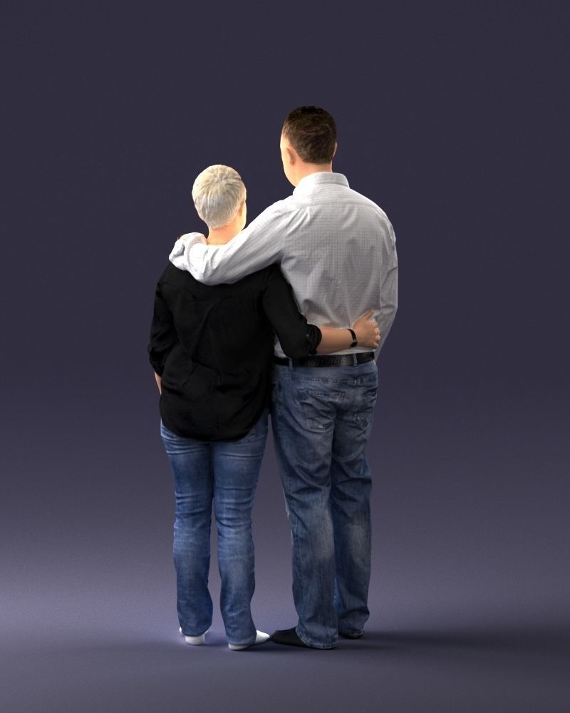 000231 Couple Standing Together Embracing Pose 1205 3dp 3D print model_18