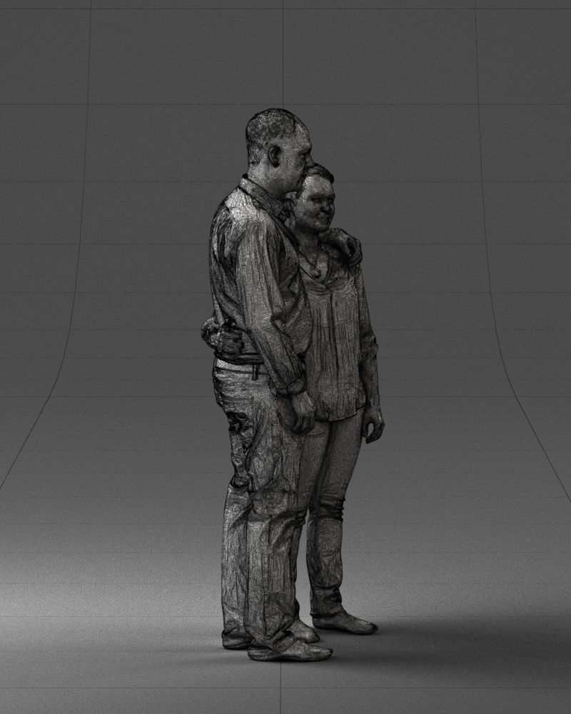 000231 Couple Standing Together Embracing Pose 1205 3dp 3D print model_11