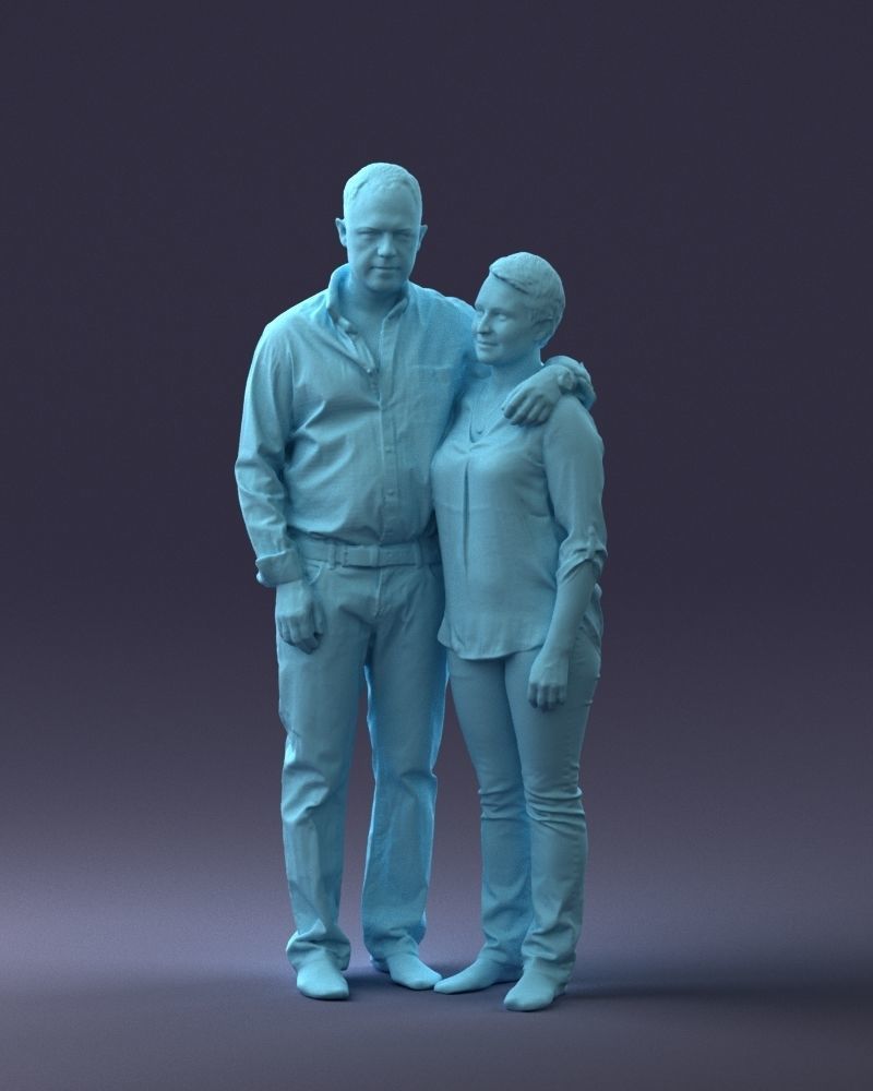 000231 Couple Standing Together Embracing Pose 1205 3dp 3D print model_31