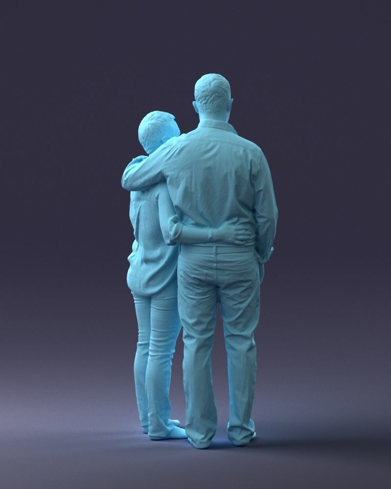 000231 Couple Standing Together Embracing Pose 1205 3dp 3D print model_16