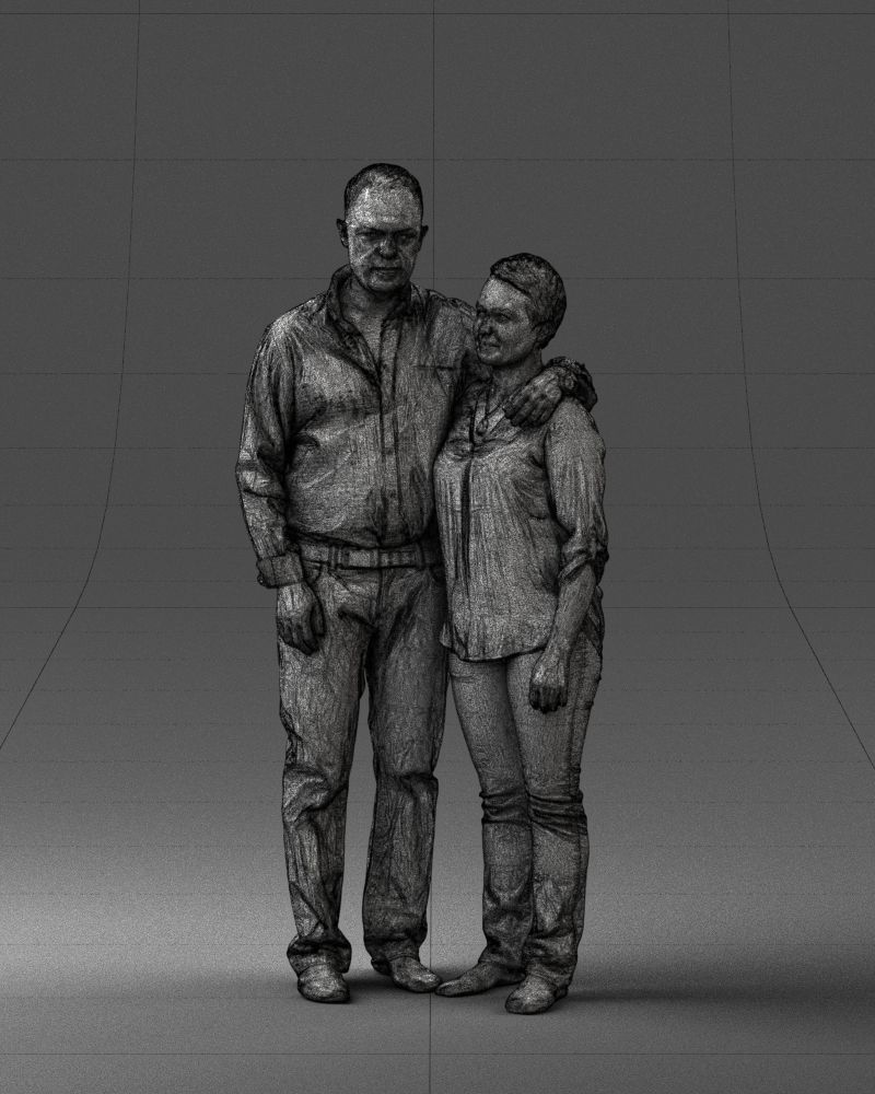 000231 Couple Standing Together Embracing Pose 1205 3dp 3D print model_32