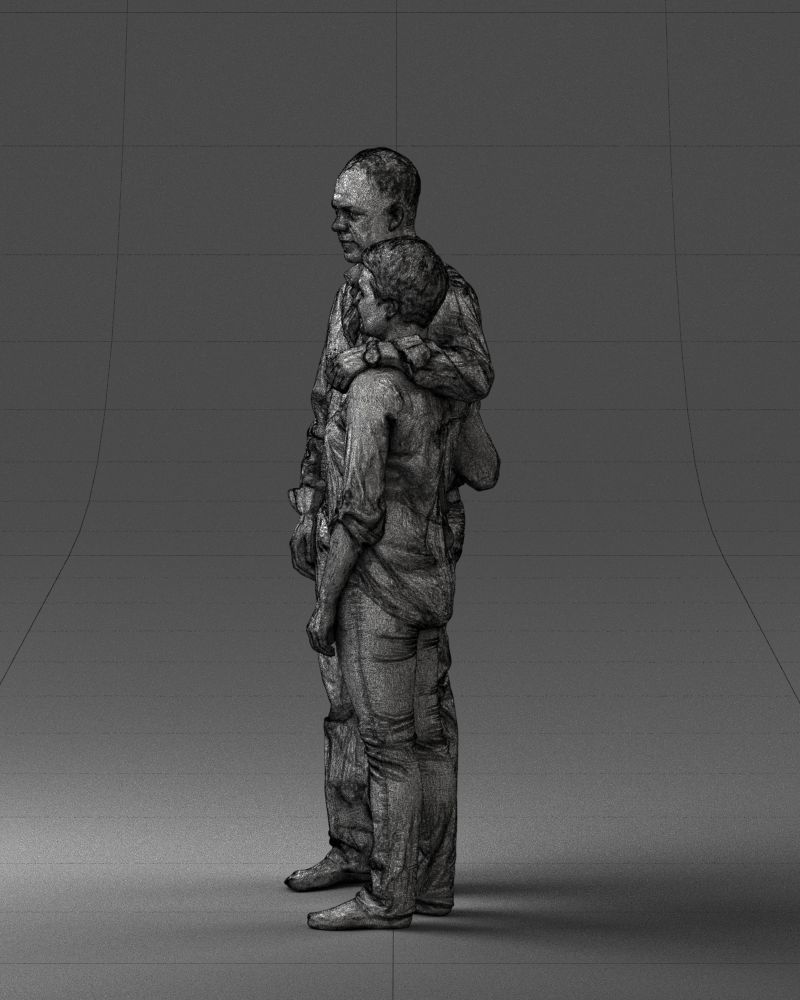 000231 Couple Standing Together Embracing Pose 1205 3dp 3D print model_26