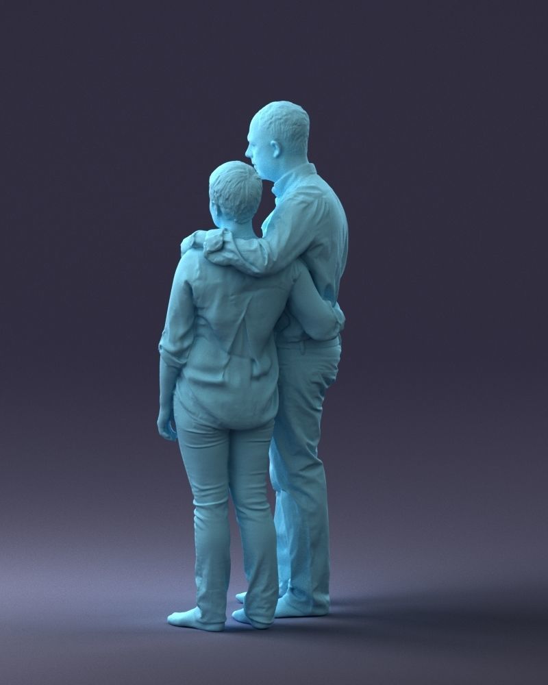 000231 Couple Standing Together Embracing Pose 1205 3dp 3D print model_22