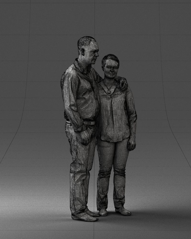 000231 Couple Standing Together Embracing Pose 1205 3dp 3D print model_8