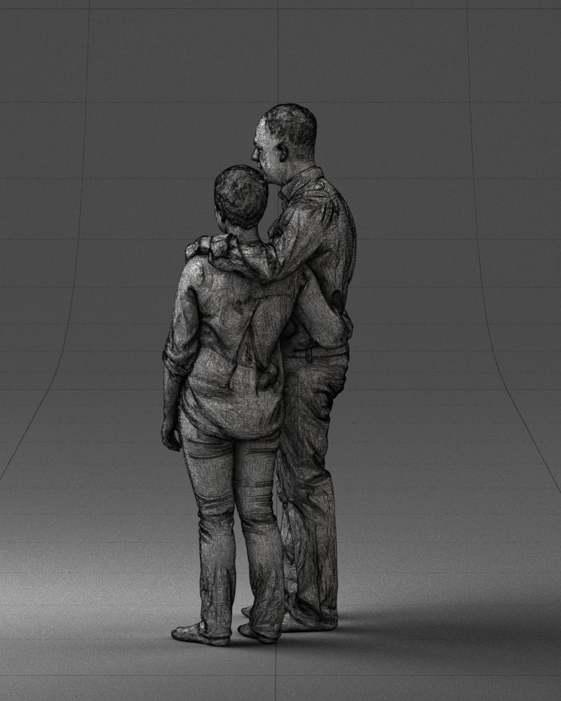 000231 Couple Standing Together Embracing Pose 1205 3dp 3D print model_23