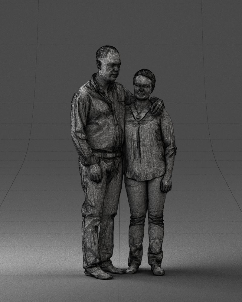 000231 Couple Standing Together Embracing Pose 1205 3dp 3D print model_5