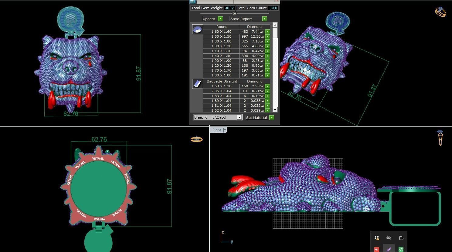 ICE OUT FULL DIAMOND BULDOG 3D print model_1