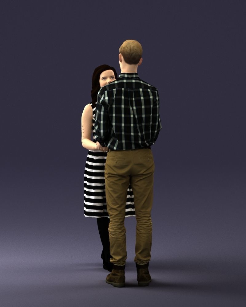 000370 Couple Holding Hands 3D model_13