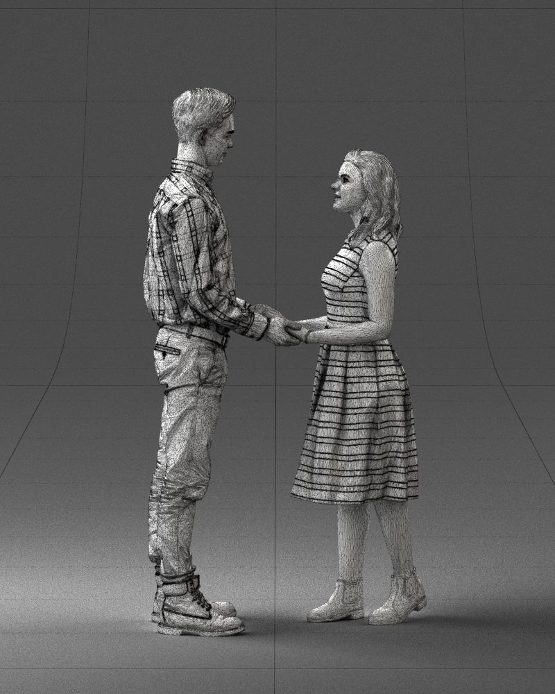 000370 Couple Holding Hands 3D model_3
