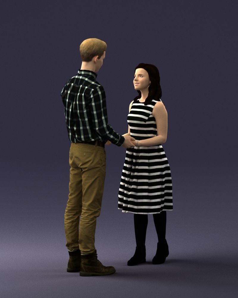 000370 Couple Holding Hands 3D model_7