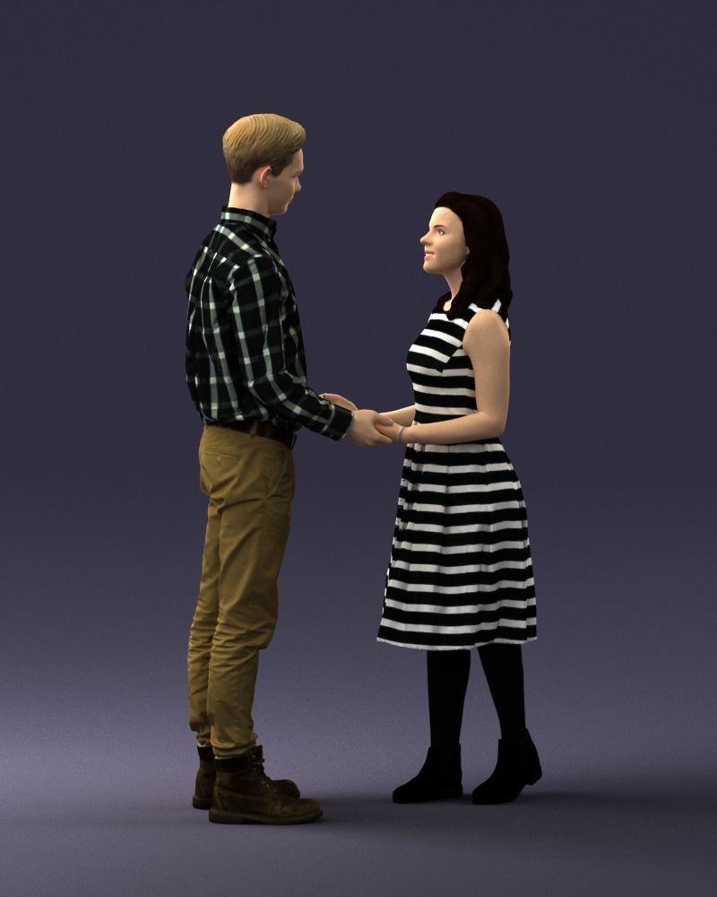 000370 Couple Holding Hands 3D model_4