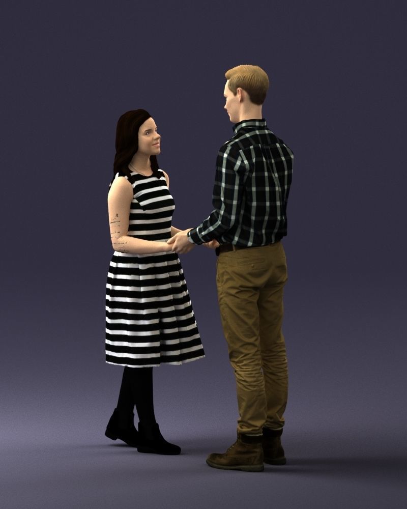 000370 Couple Holding Hands 3D model_16