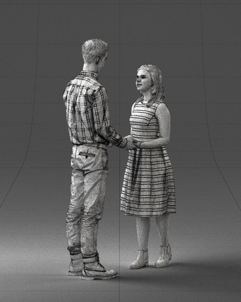 000370 Couple Holding Hands 3D model_9