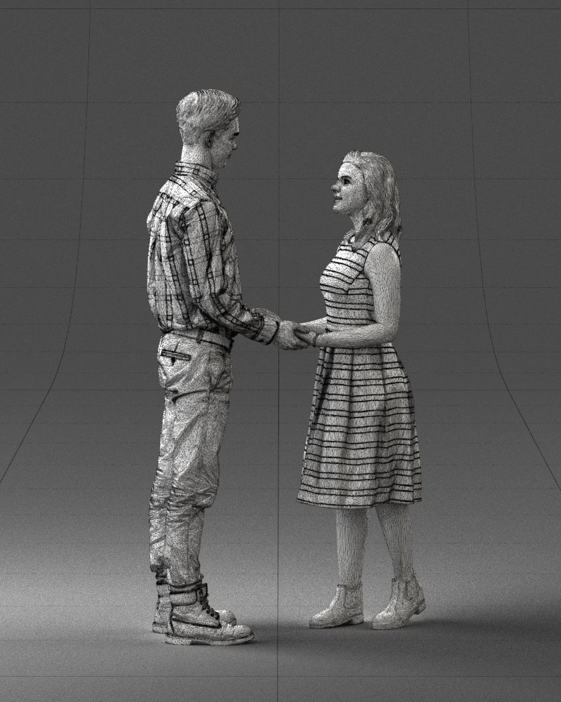 000370 Couple Holding Hands 3D model_6