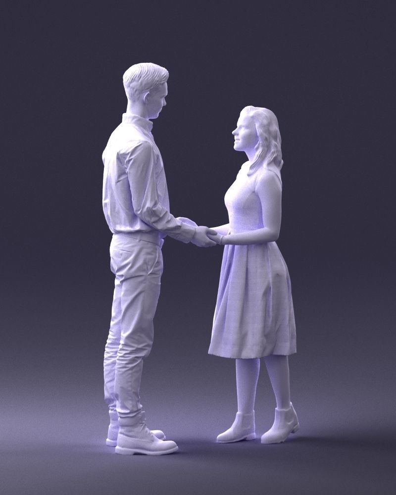 000370 Couple Holding Hands 3D model_5