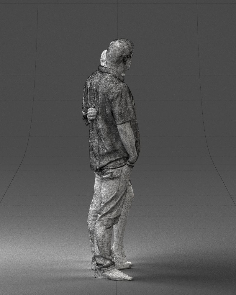 000359 Couple Standing Together Low-poly 3D model_15