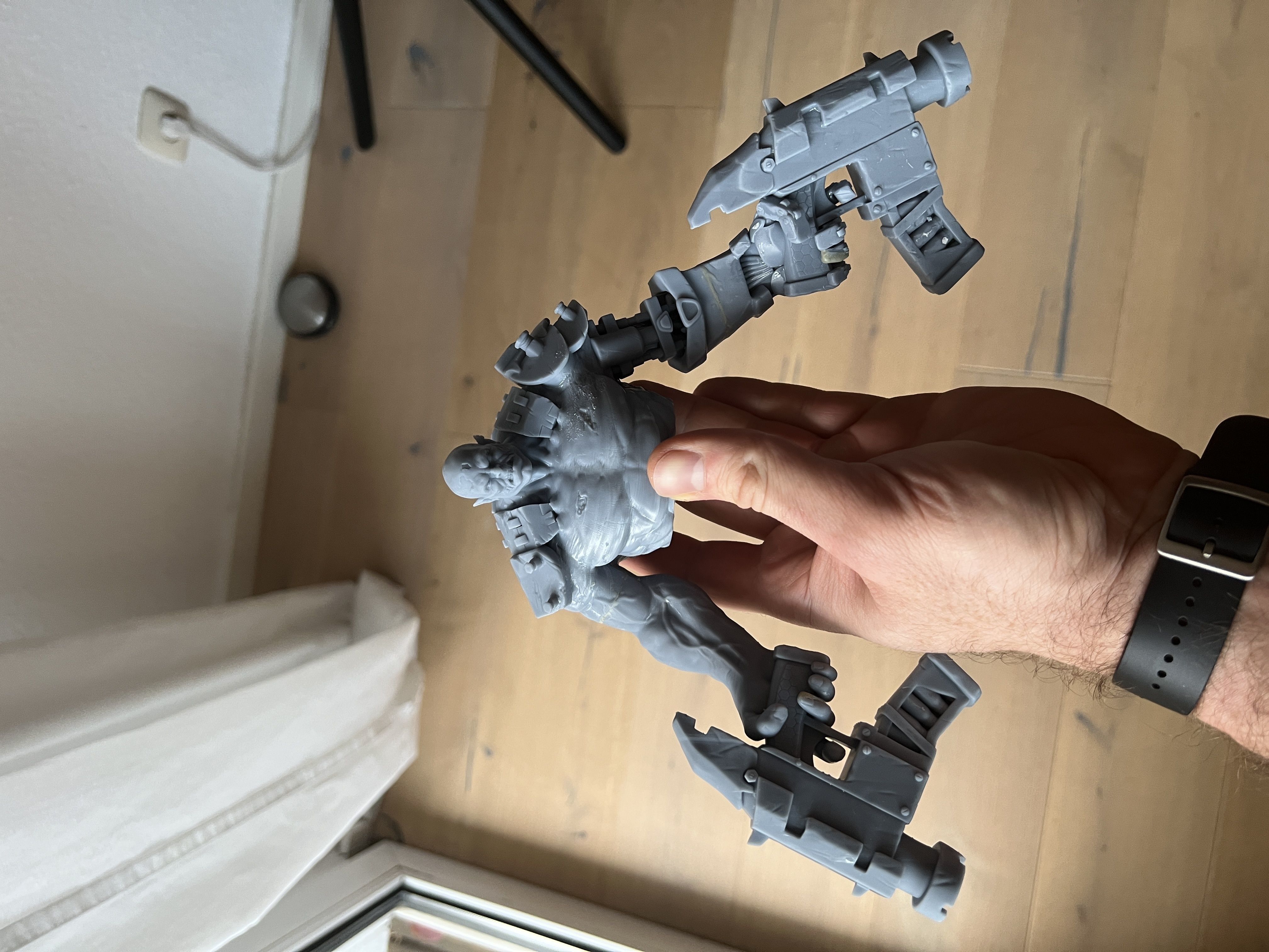 Cyborg Orc with guns 3D print model_4