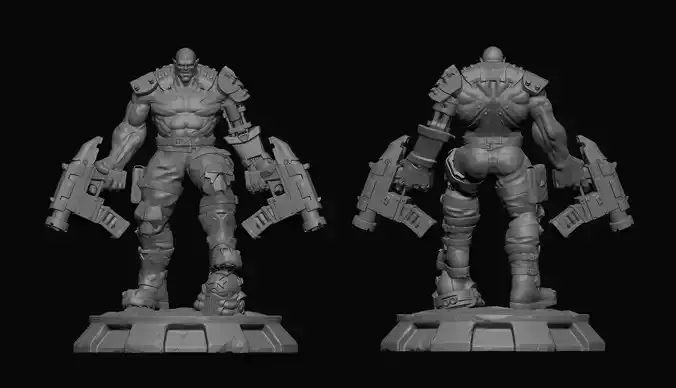 Cyborg Orc with guns