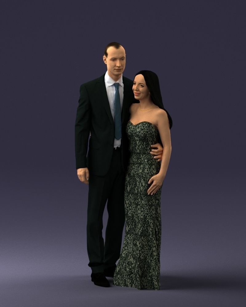 000042 Couple in evening clothes 1224 3dp 3D print model_18
