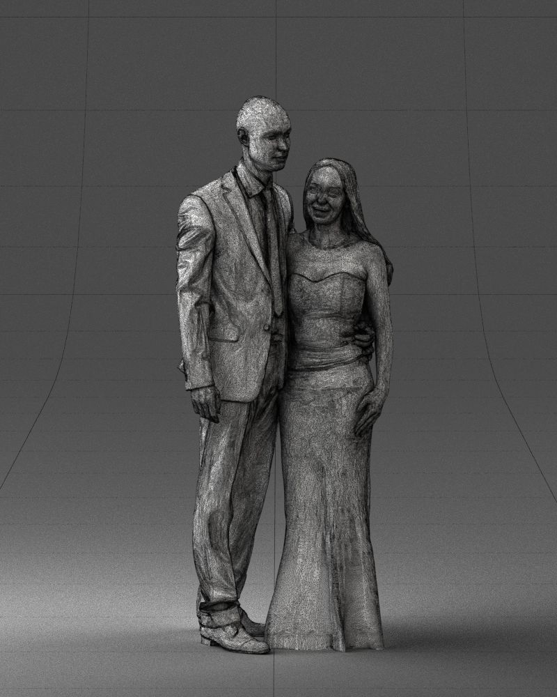 000042 Couple in evening clothes 1224 3dp 3D print model_5