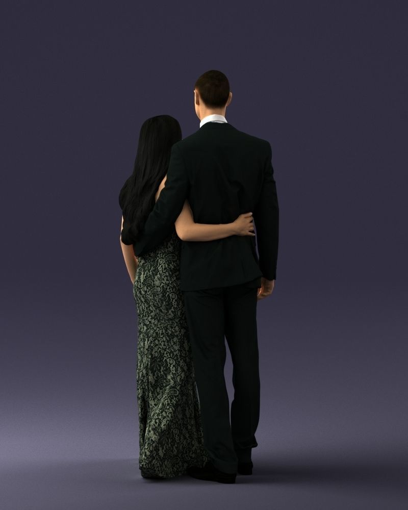 000042 Couple in evening clothes 1224 3dp 3D print model_9