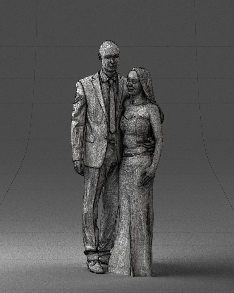 000042 Couple in evening clothes 1224 3dp 3D print model_2