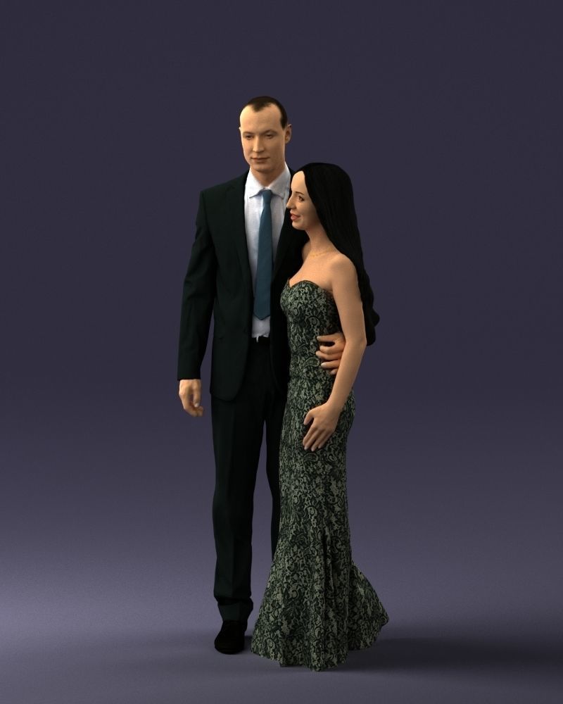 000042 Couple in evening clothes 1224 3dp 3D print model_15