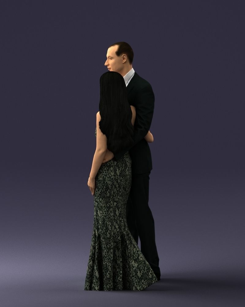 000042 Couple in evening clothes 1224 3dp 3D print model_12