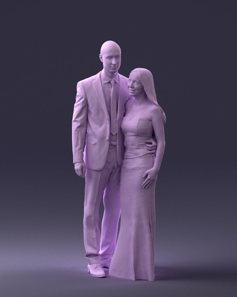 000042 Couple in evening clothes 1224 3dp 3D print model_1