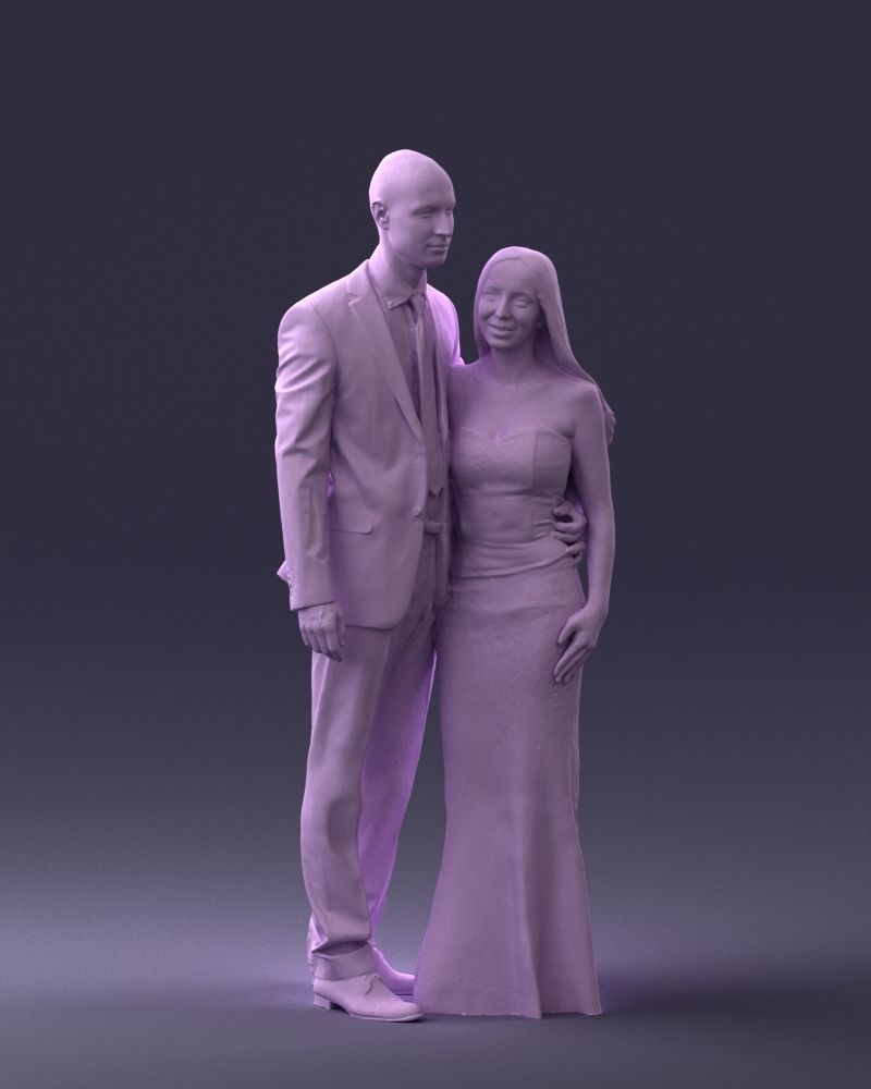 000042 Couple in evening clothes 1224 3dp 3D print model_4