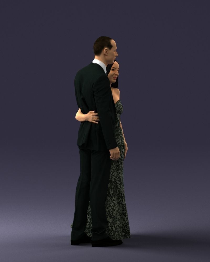 000042 Couple in evening clothes 1224 3dp 3D print model_6