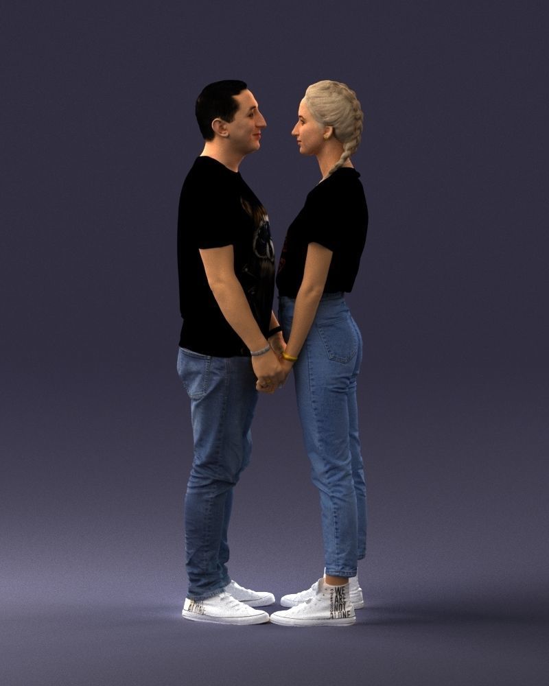 000340 Couple Holding Hands 0316 3dp 3D print model_4