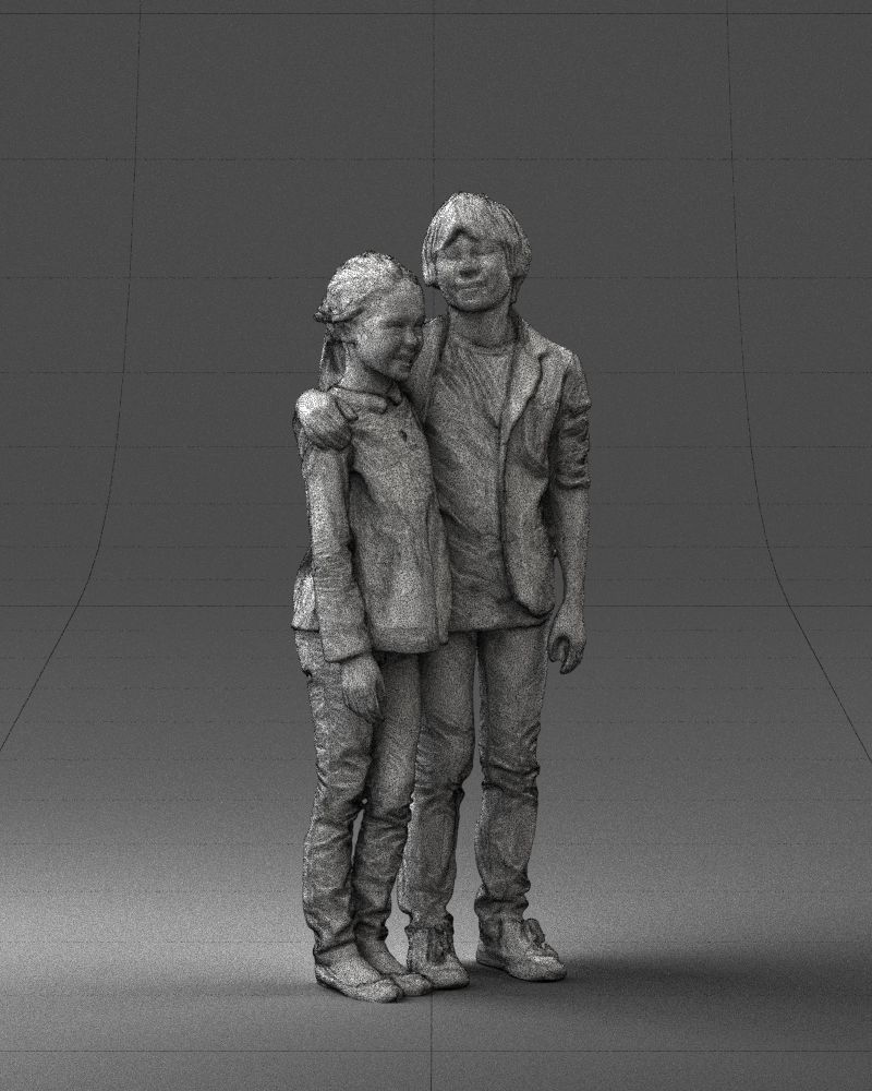 Couple of kids 0332 3D model_8