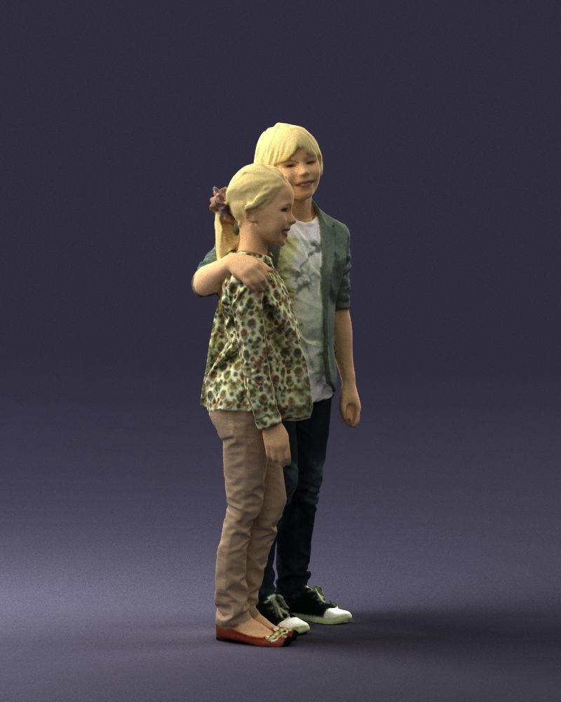 Couple of kids 0332 3D model_9
