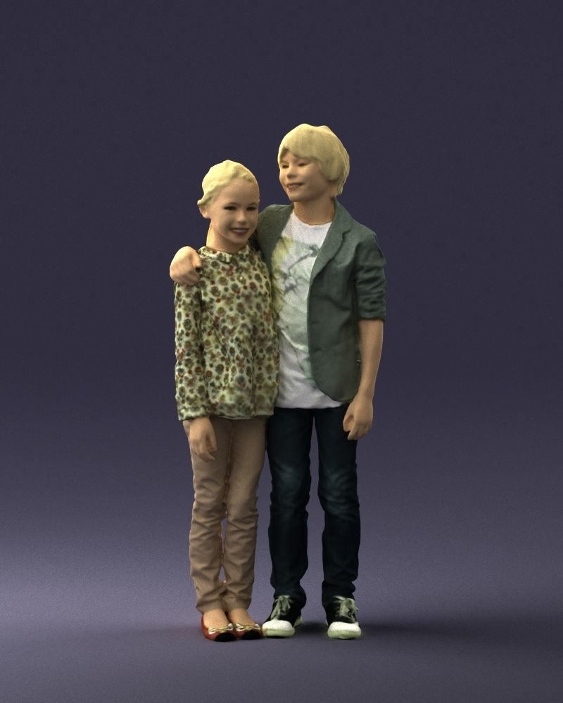 Couple of kids 0332 3D model_36
