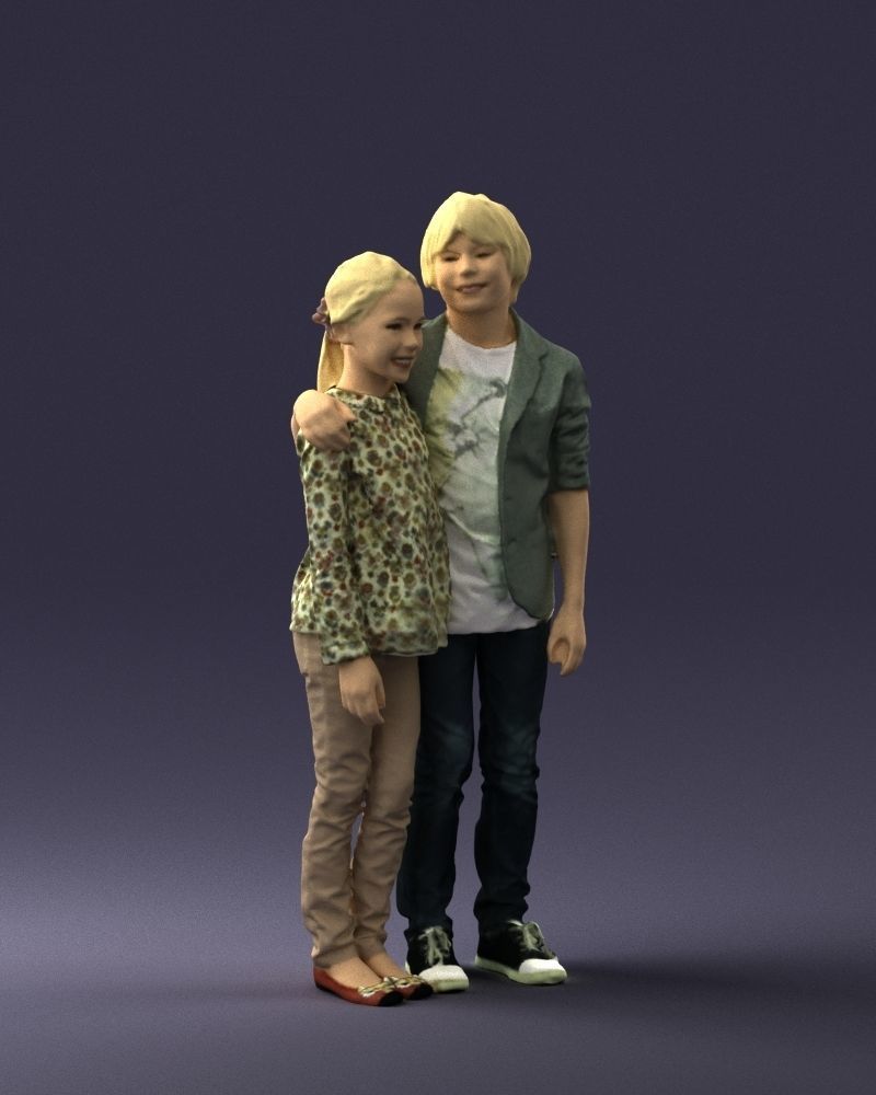 Couple of kids 0332 3D model_6