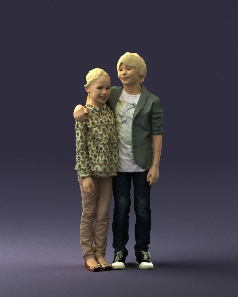 Couple of kids 0332 3D model_3
