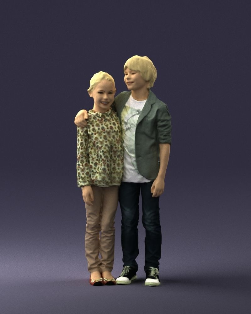 Couple of kids 0332 3D model_33