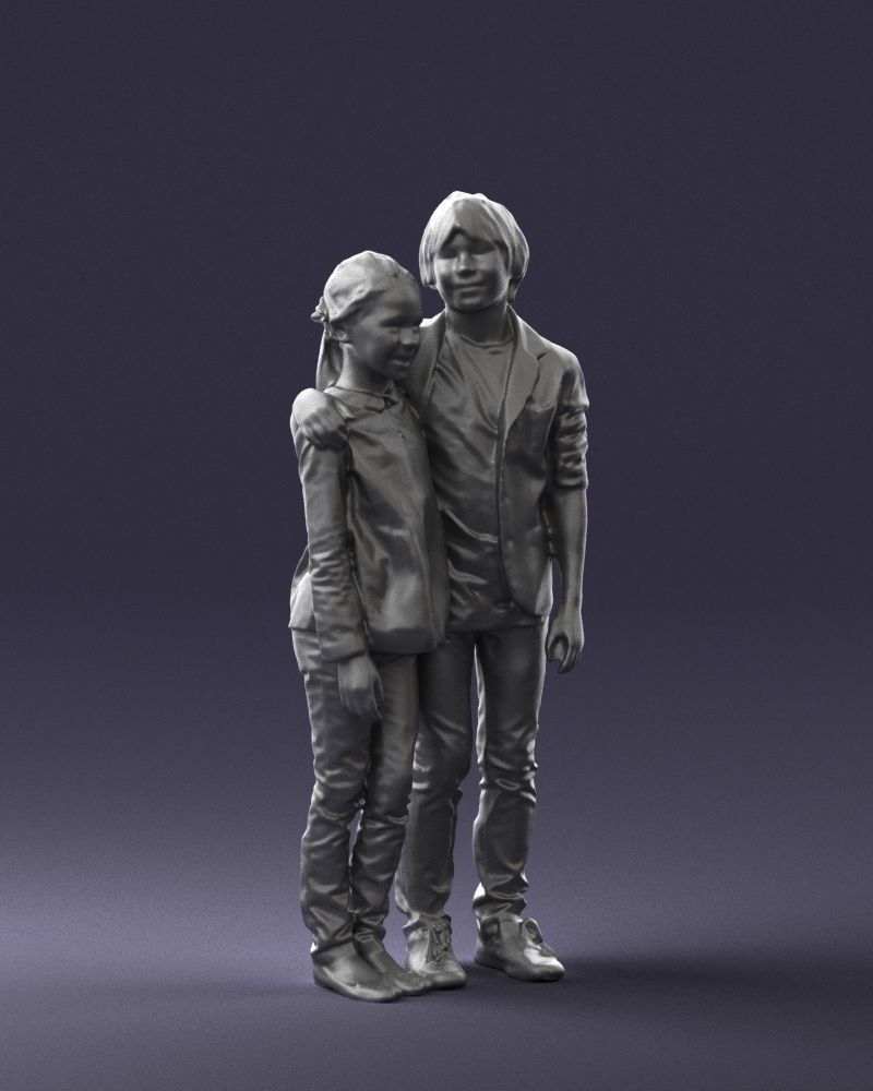 Couple of kids 0332 3D model_7