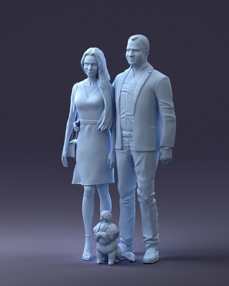 000227 Realistic 3D Scan of Couple with Dog 1123 3D model_63