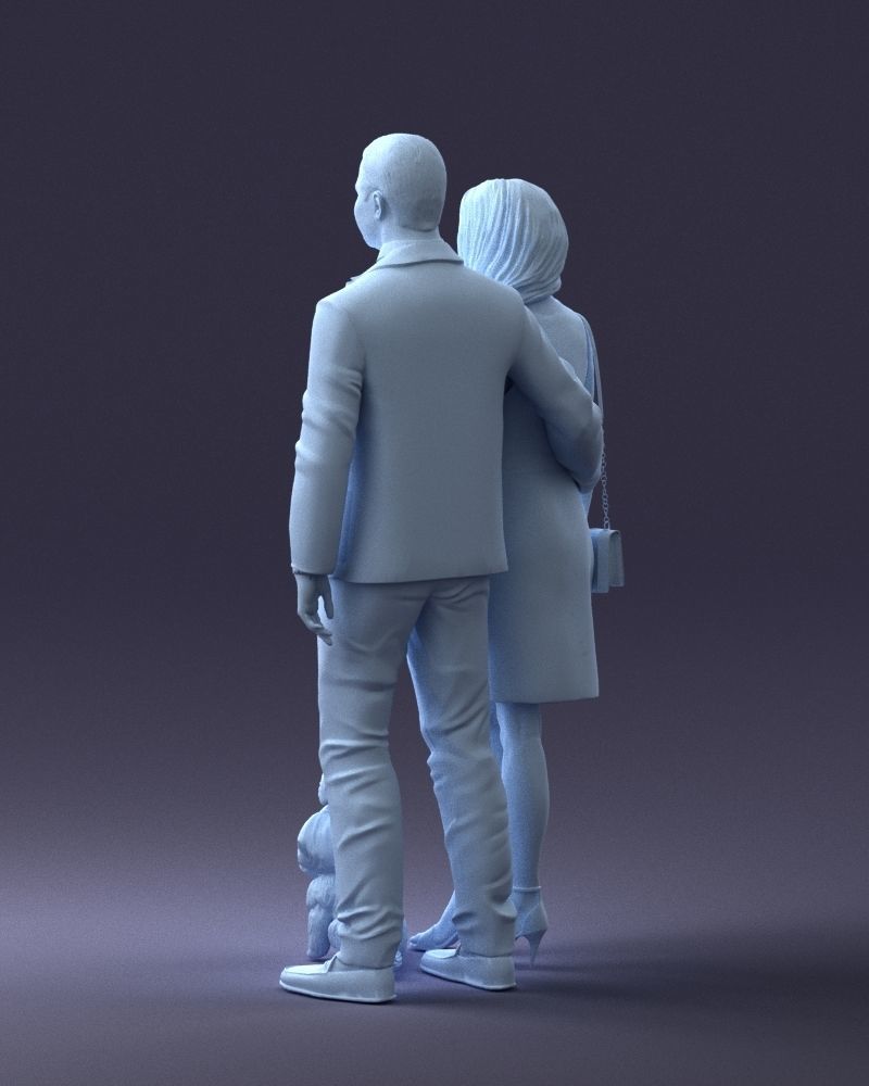 000227 Realistic 3D Scan of Couple with Dog 1123 3D model_45