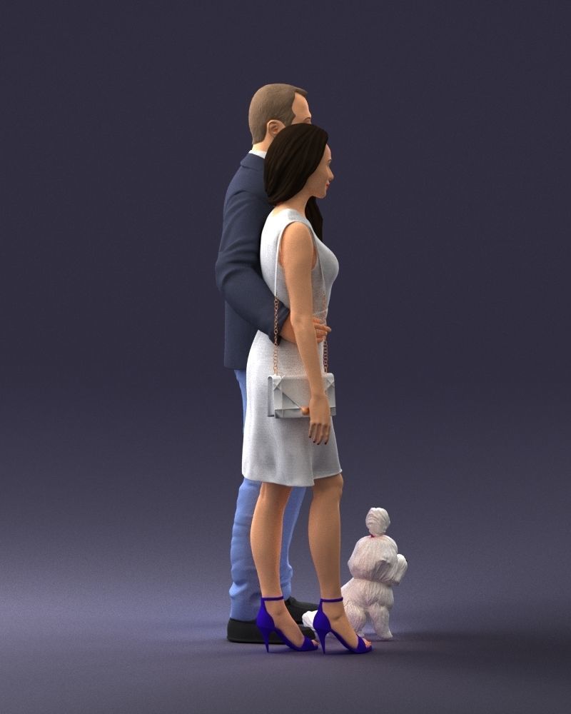 000227 Realistic 3D Scan of Couple with Dog 1123 3D model_25