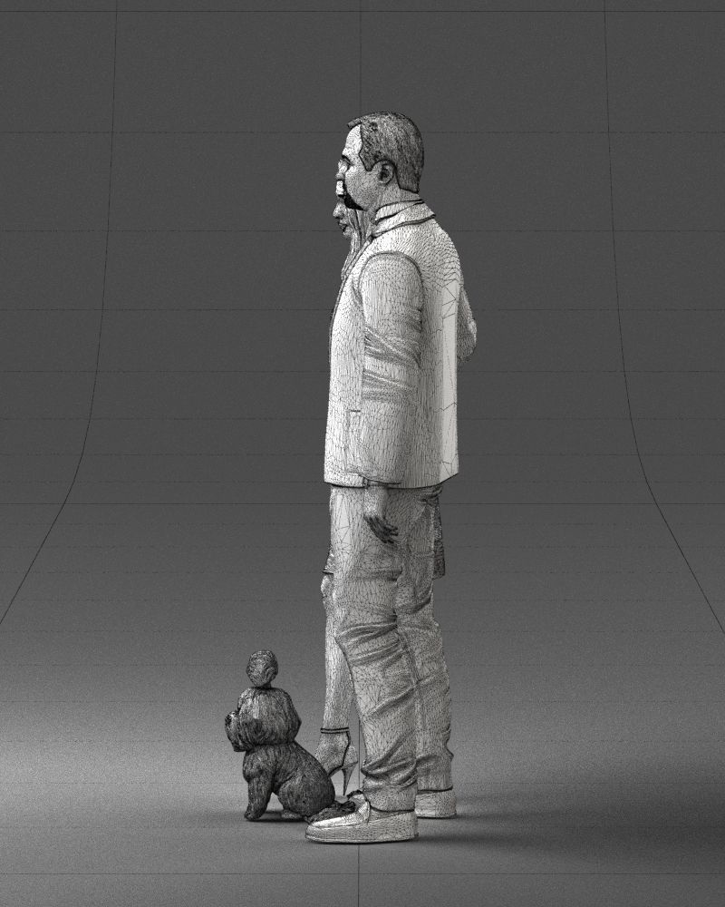 000227 Realistic 3D Scan of Couple with Dog 1123 3D model_52