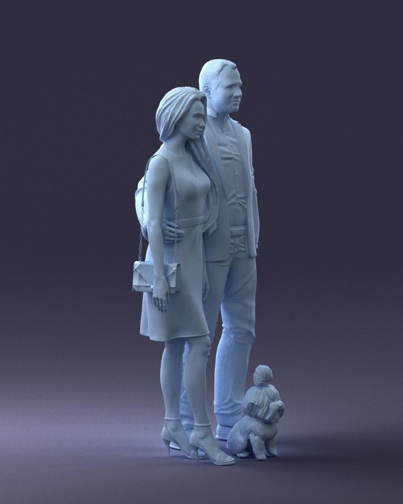000227 Realistic 3D Scan of Couple with Dog 1123 3D model_21