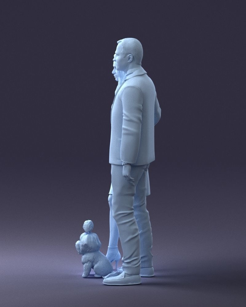 000227 Realistic 3D Scan of Couple with Dog 1123 3D model_50