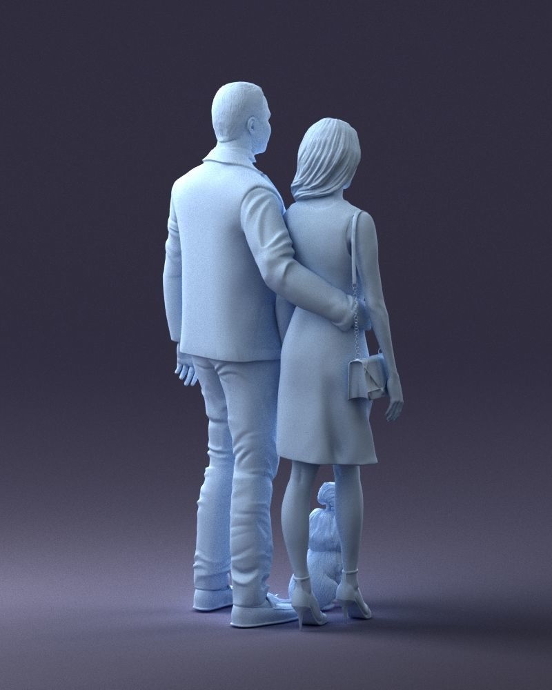 000227 Realistic 3D Scan of Couple with Dog 1123 3D model_33