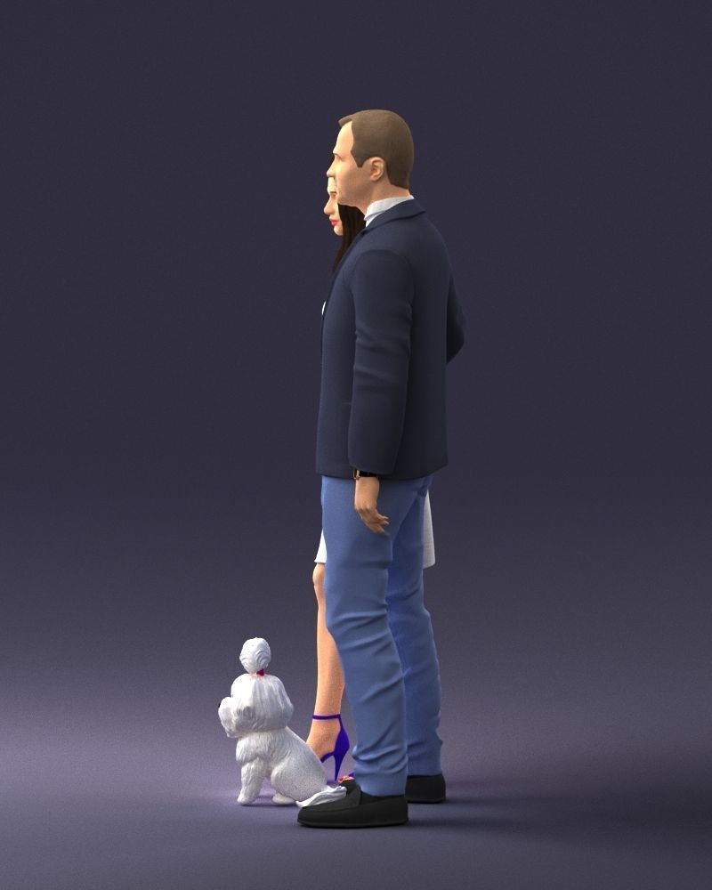 000227 Realistic 3D Scan of Couple with Dog 1123 3D model_49