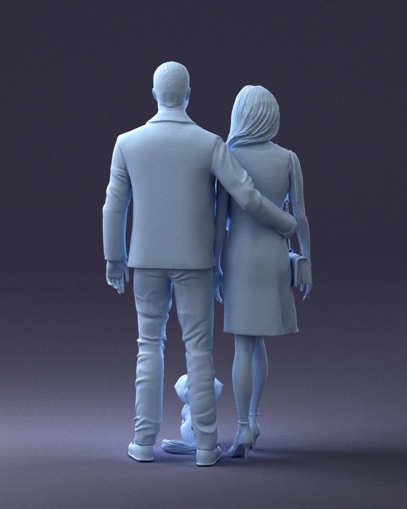 000227 Realistic 3D Scan of Couple with Dog 1123 3D model_39
