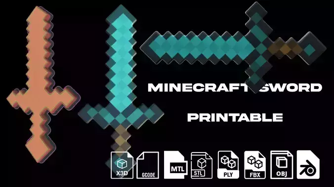 Minecraft Printable Sword 3D print model